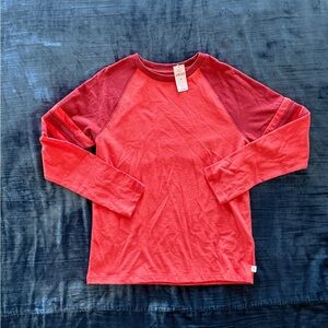 NWT GAP Kids Two-Tone Red Long Sleeve Tee